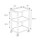 Luxor 42''H 3-Shelf Utility Cart, Electric, Black Shelves, Nickel Legs UCPL1E-N - alternate 2